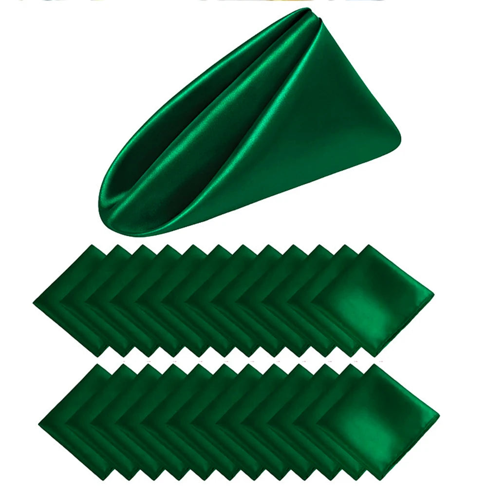 Elegant Satin Dinner Napkins - Set of 24 Square 12x12