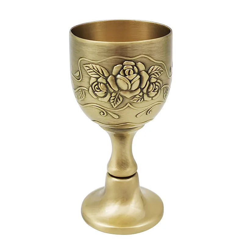 Elegant Vintage Metal Wine Glass - European Style Goblet