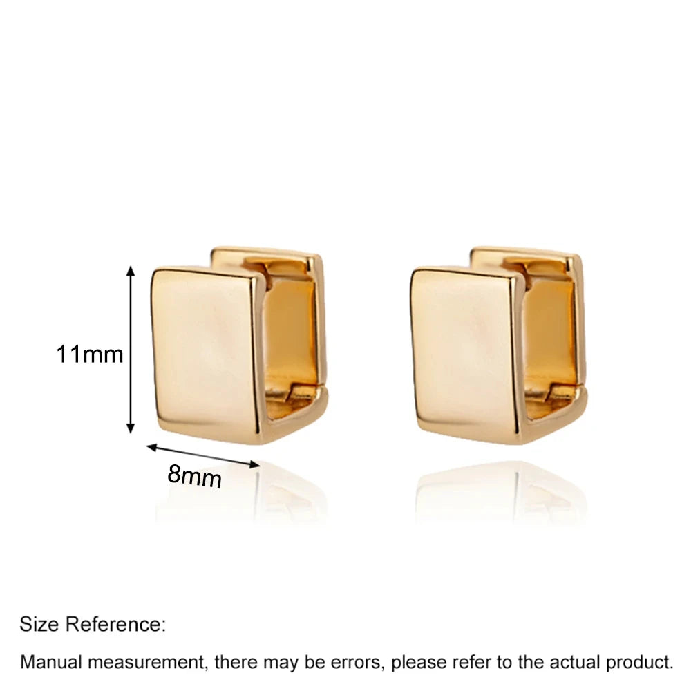Elegant Geometric Square Hoop Earrings in Stainless Steel