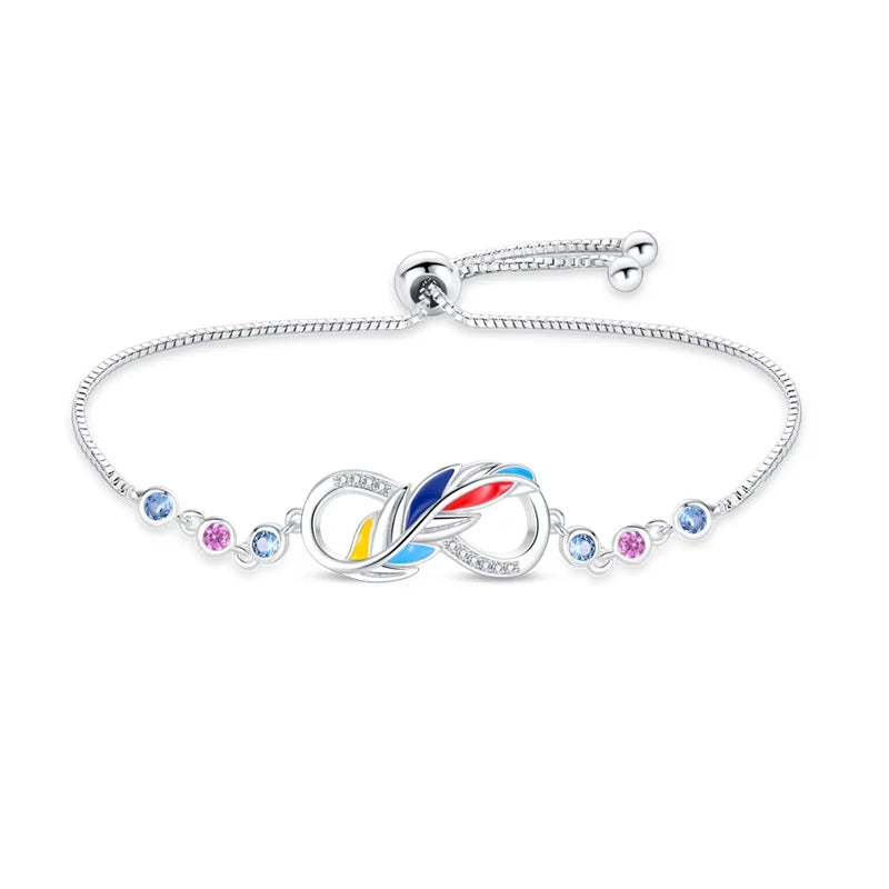 Stunning 925 Silver Zircon Bracelet - Luxury Lucky Symbol Jewelry