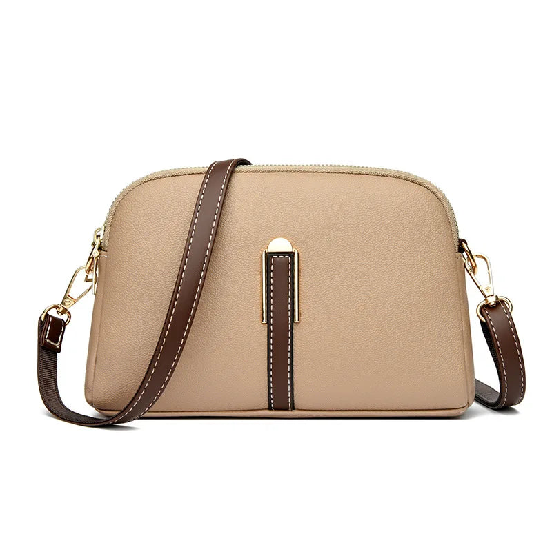 Luxury Cowhide Flap Bag - Elegant Women's Crossbody Messenger Bag