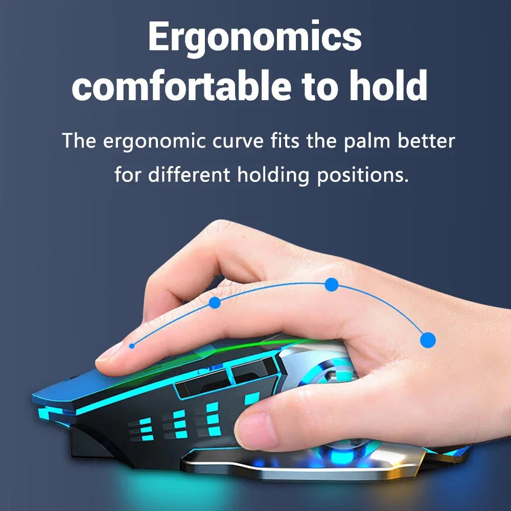 Premium Wireless Gaming Mouse - Silent, Rechargeable, 3-Level DPI