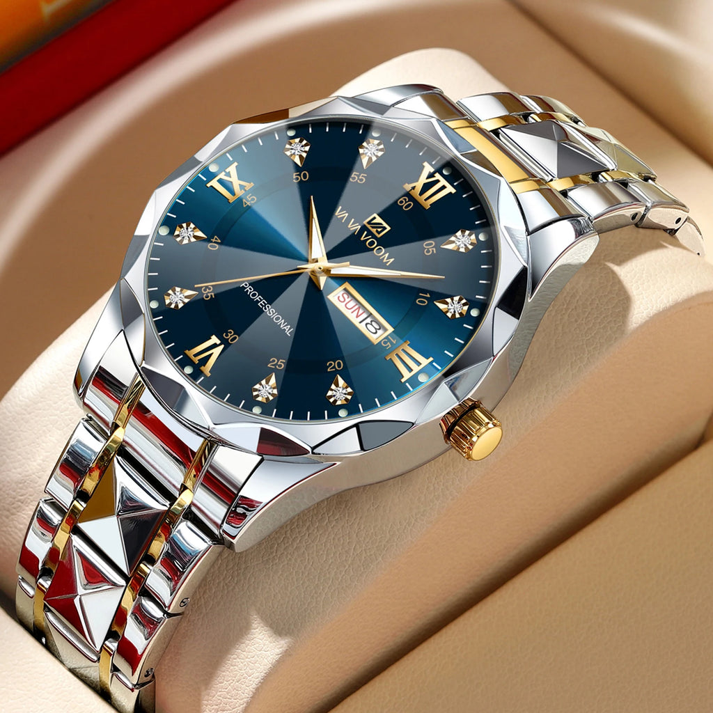 Luxury Men's Quartz Watch - Stainless Steel Business Timepiece