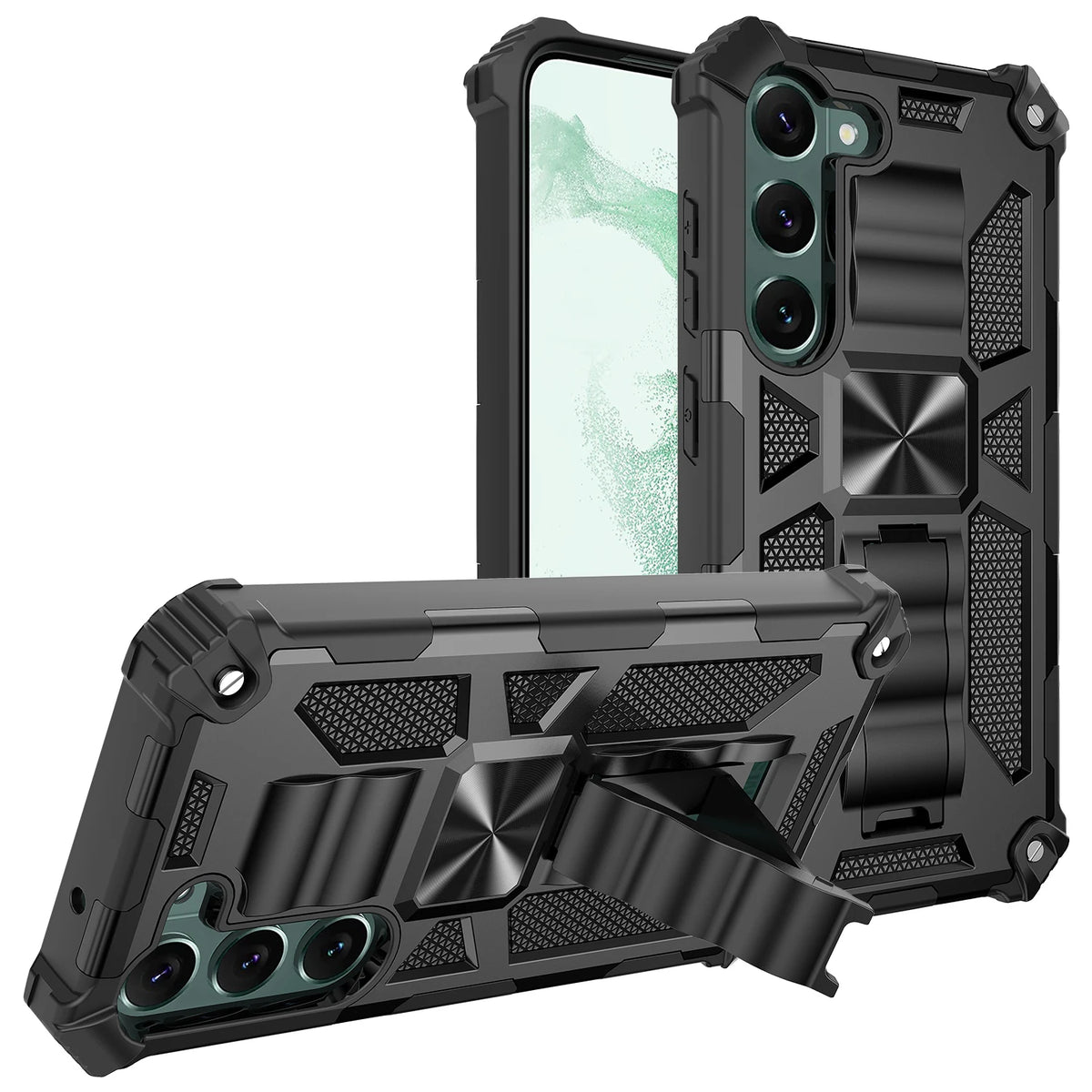 Premium Shockproof Phone Case with Built-in Kickstand