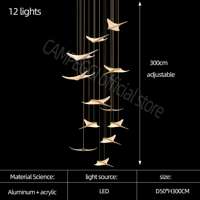 Luxury Modern Acrylic LED Chandelier - Elegant Villa Lighting