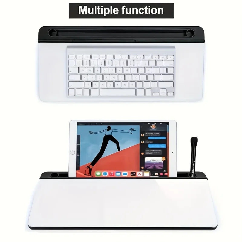 Premium Compact Glass Whiteboard - Desktop Organizer & Keyboard Holder