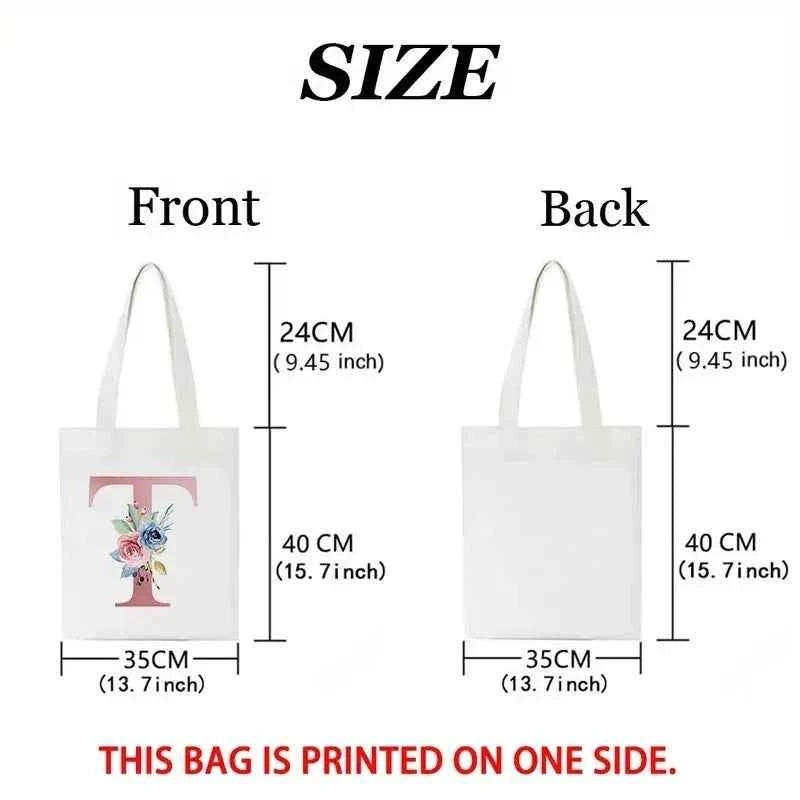 Elegant Floral Canvas Tote Shoulder Bag