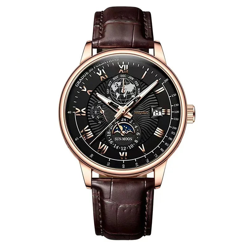 Elegant Men's Quartz Leather Watch - Versatile Business Style