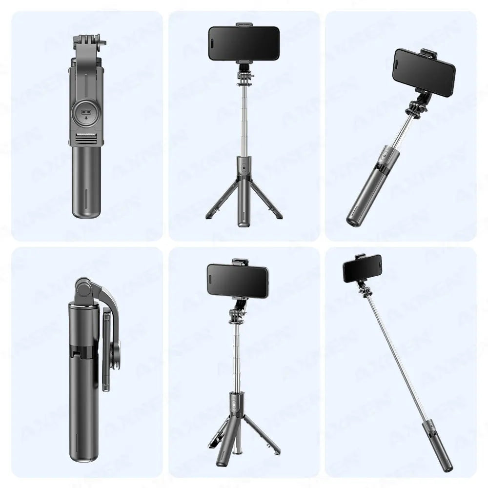 Versatile Selfie Stick Tripod with Bluetooth Remote & Fill Light