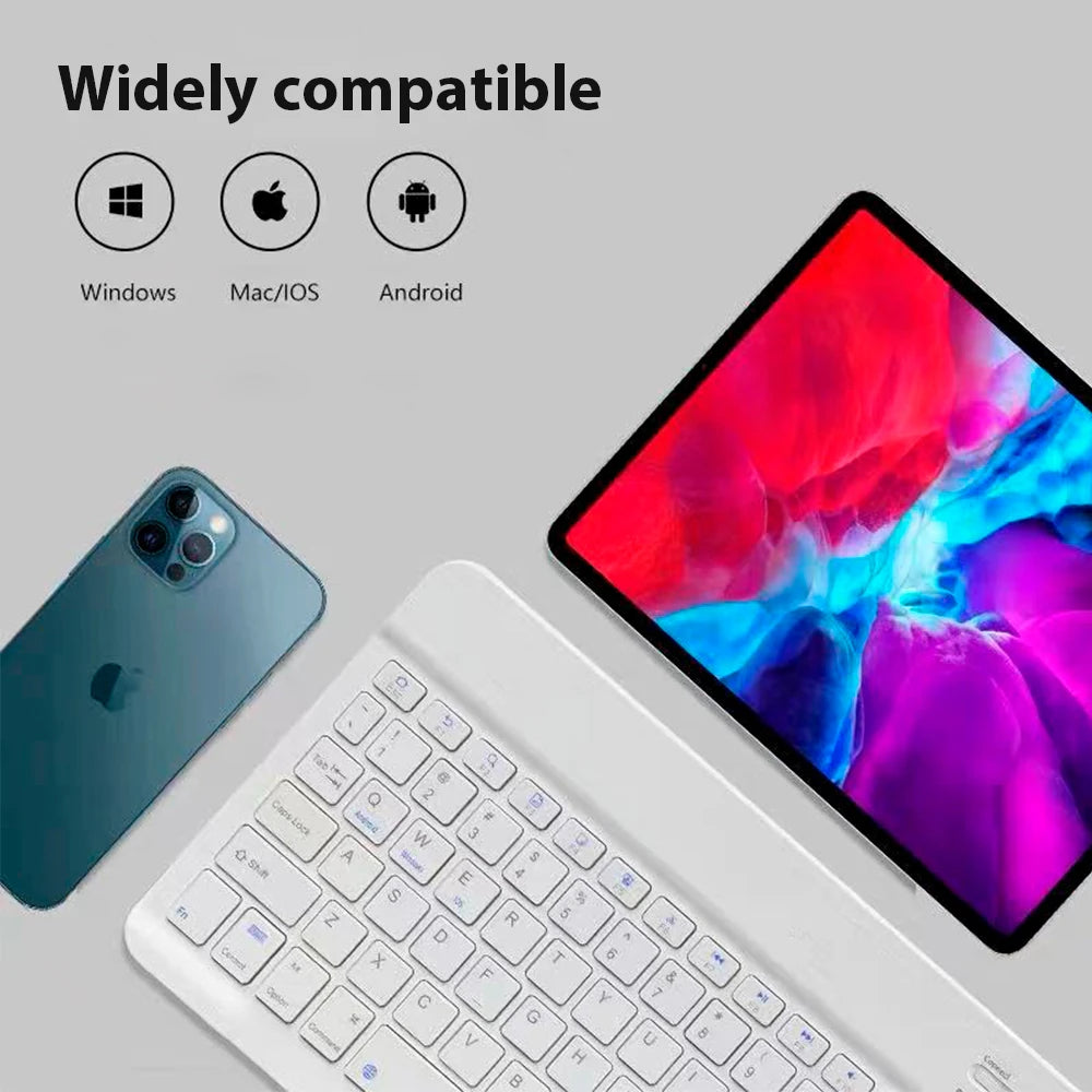 Premium Bluetooth Keyboard Mouse Set - Slim, Rechargeable & Universal