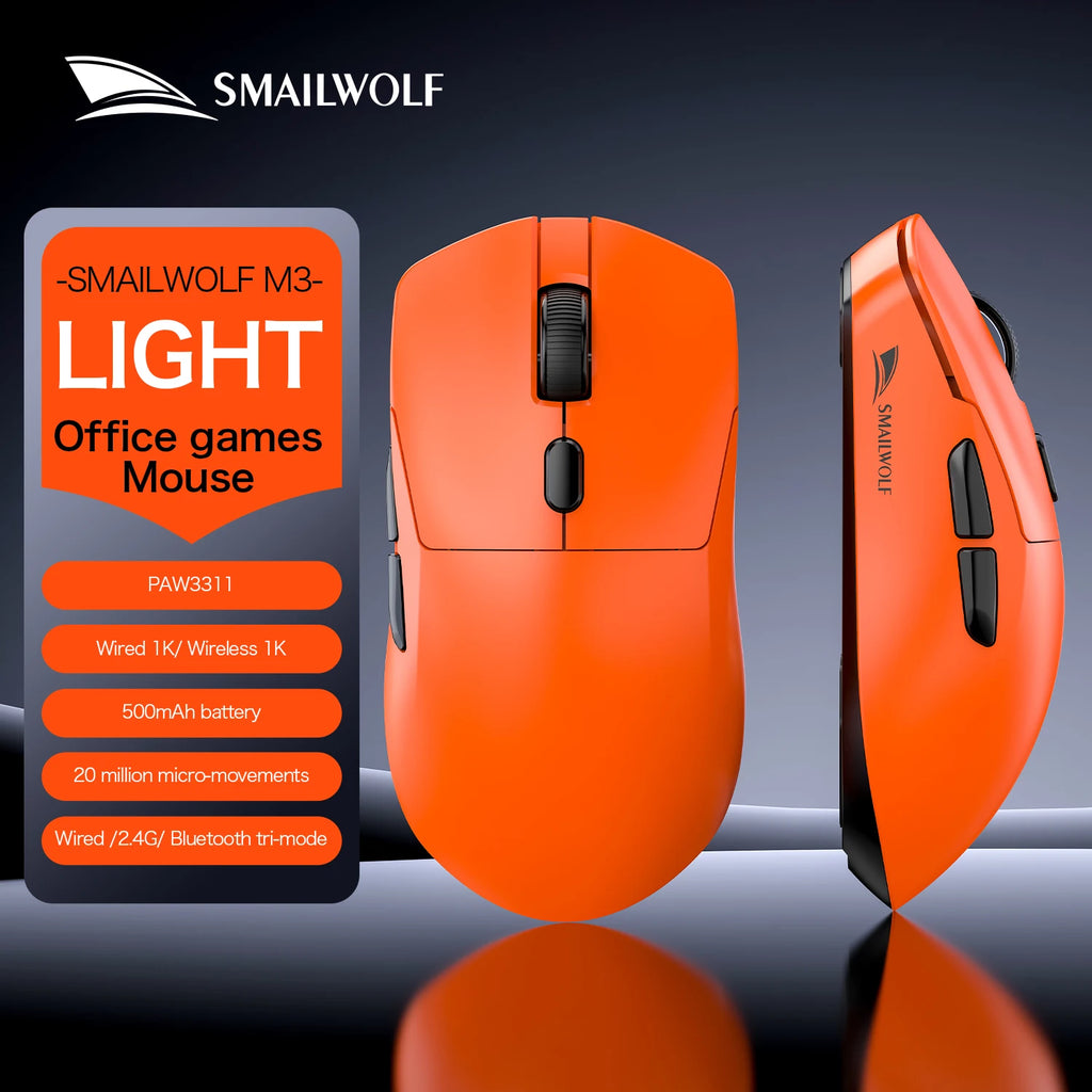 Premium Wireless Gaming Mouse - Tri-Mode PAW3311 Lightweight