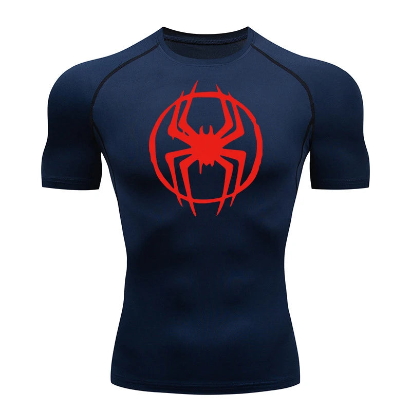 Premium Spider Graphic Compression Shirt - Quick Dry Athletic Tee