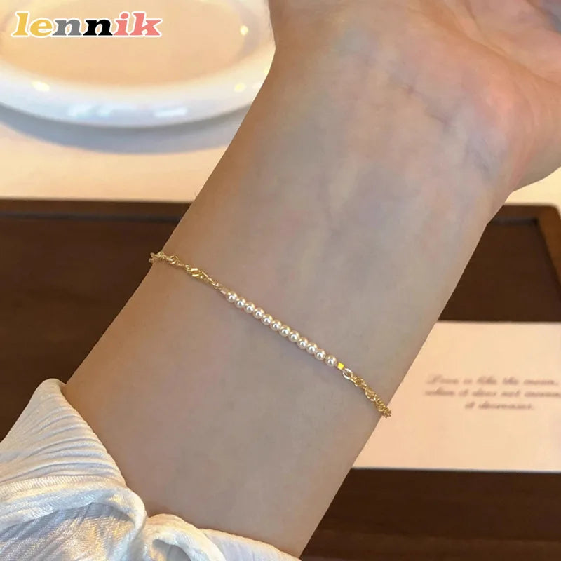 Elegant Mini Pearl Hand Bracelet - Light Luxury Minimalist