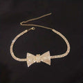Elegant Crystal Bow Necklace - Rhinestone Jewelry Accessory