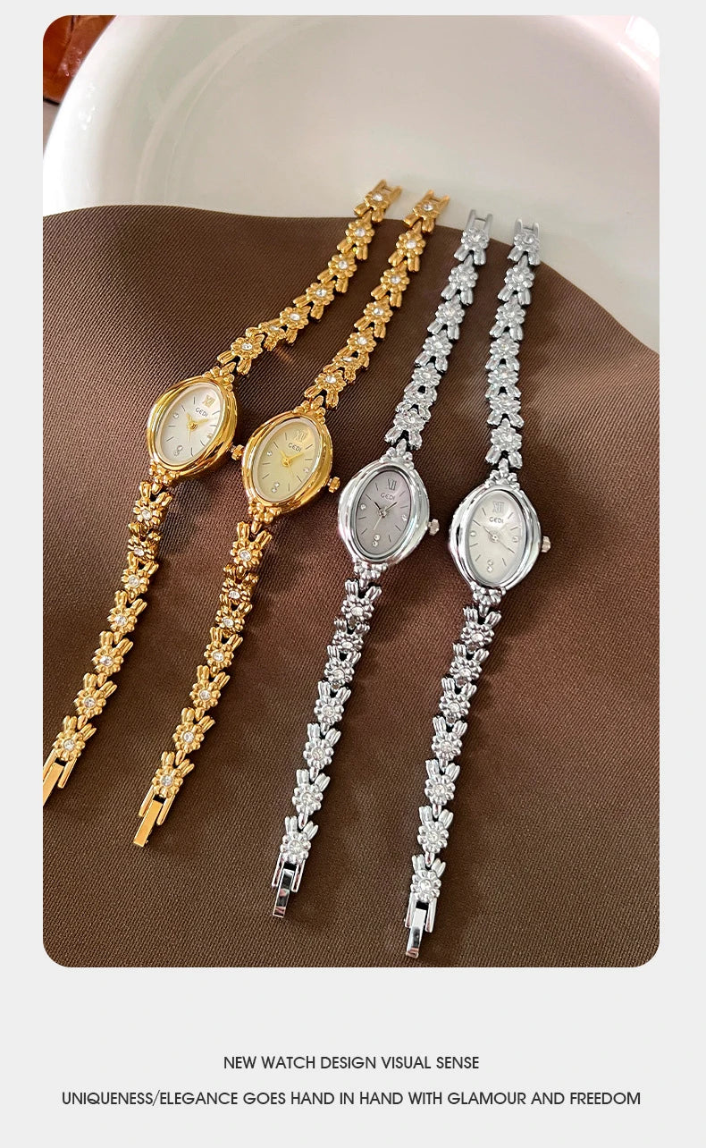 Elegant Retro Diamond Women's Watch - Exquisite Bracelet Design