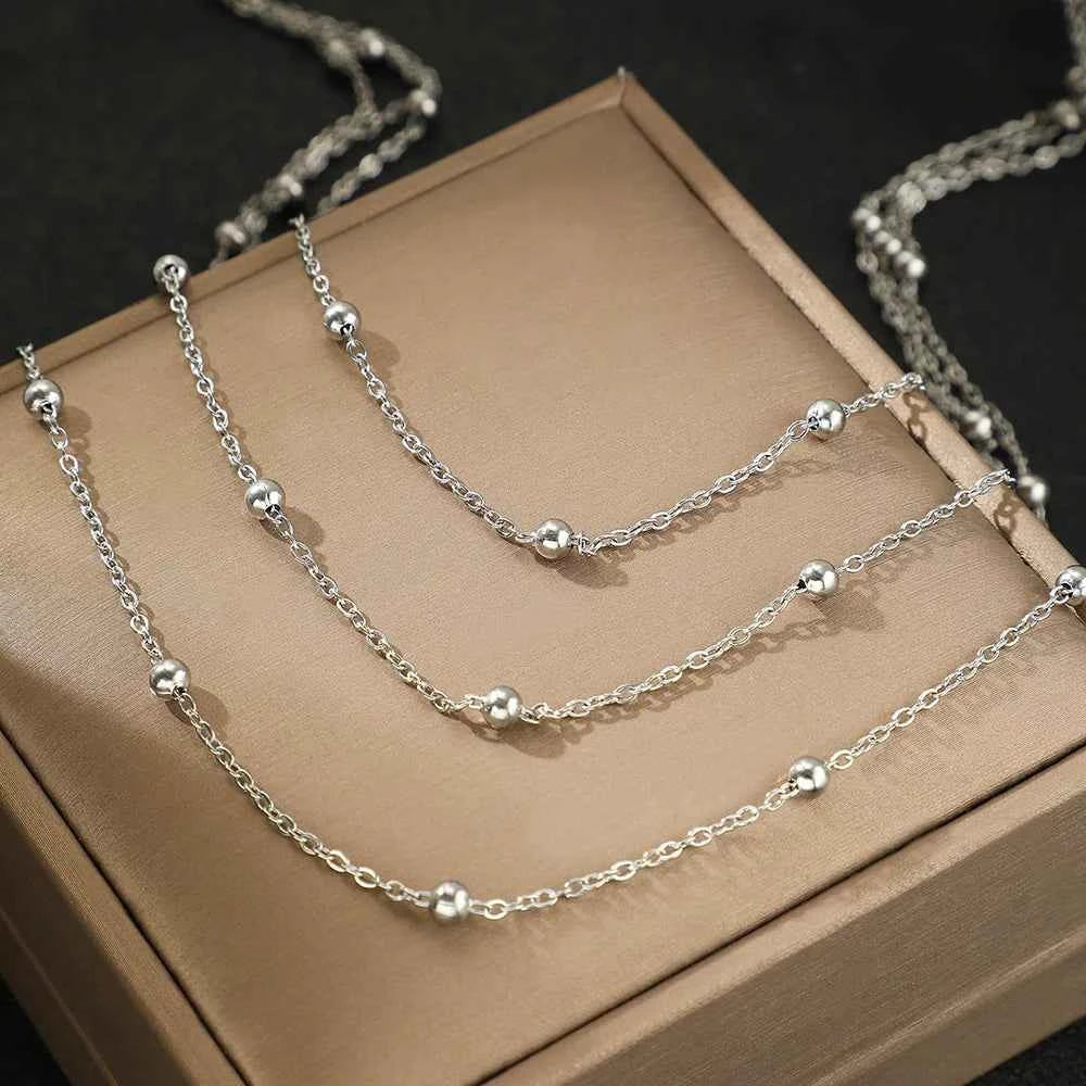 Elegant Multi-Layer Stainless Steel Necklace - Premium Women's Jewelry