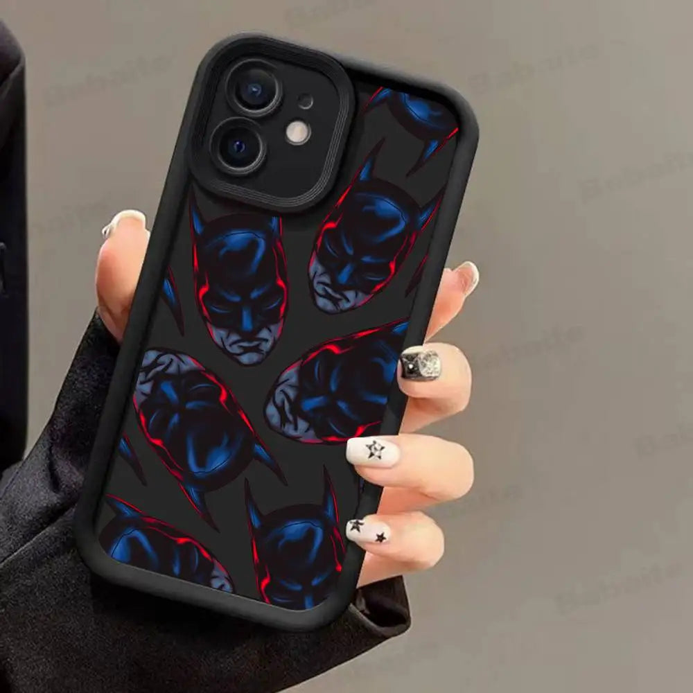 Premium Black Soft Phone Cover - Sleek Batman Design