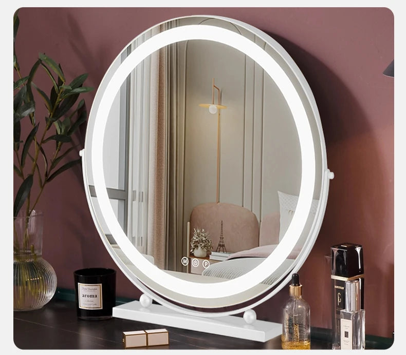 Premium Luxury Gold Makeup Mirror - Aesthetic LED Lights