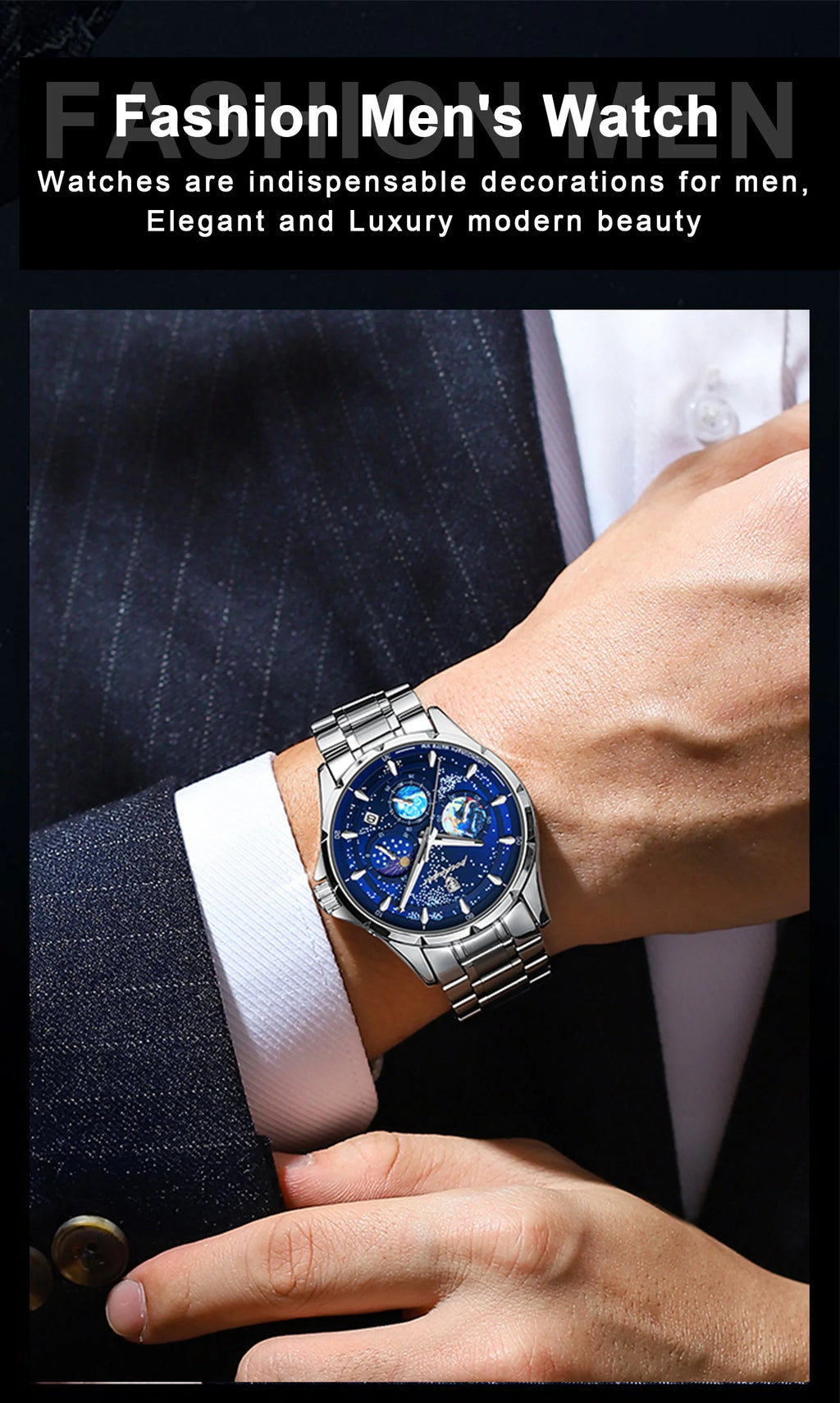 Luxury Men's Quartz Watch - Chronograph & Luminous