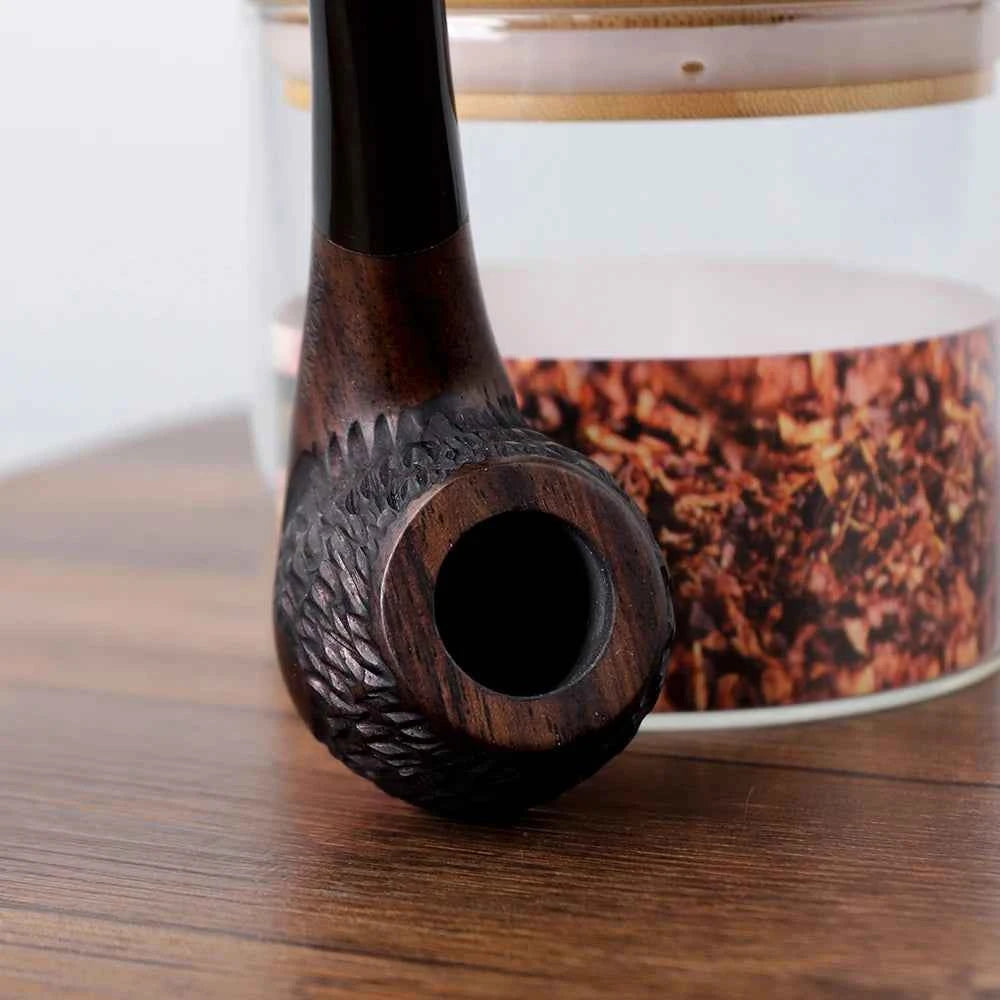 Muxiang Sherlock-holmes Hand-carved Tobacco Pipe Curved Handle Acrylic Pipe Mouth 9mm Pipe Channel Egg Pipe Father's Day Gift