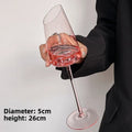 Elegant Pink Vintage Wine Glass - Slanted Mouth Design
