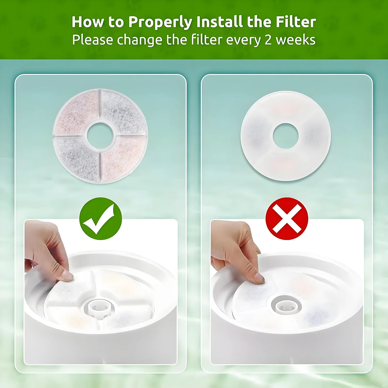 Premium Cat Water Fountain Filters - Activated Carbon Replacement