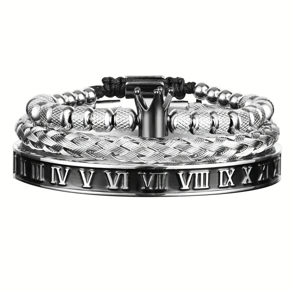 Luxury Men's Royal Crown Bracelet - Adjustable Stainless Steel