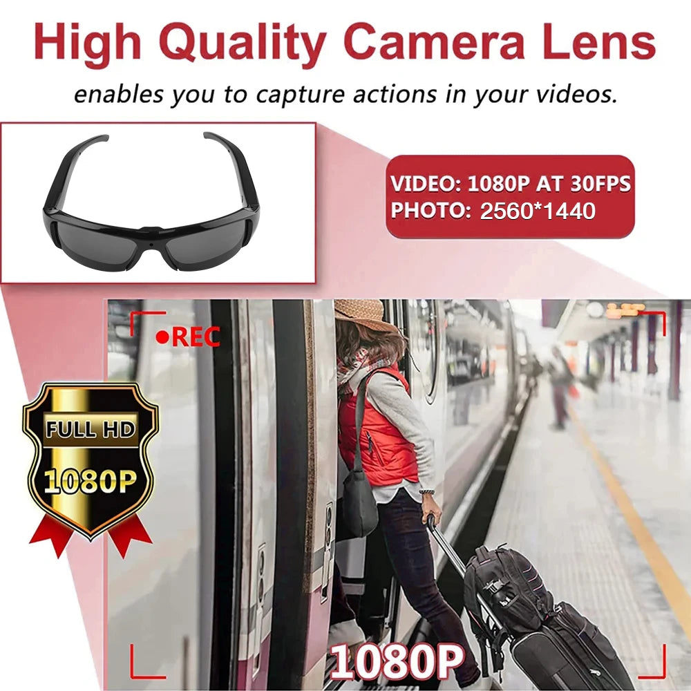 HD 1080P Glasses Camera - Portable Outdoor Video Recorder