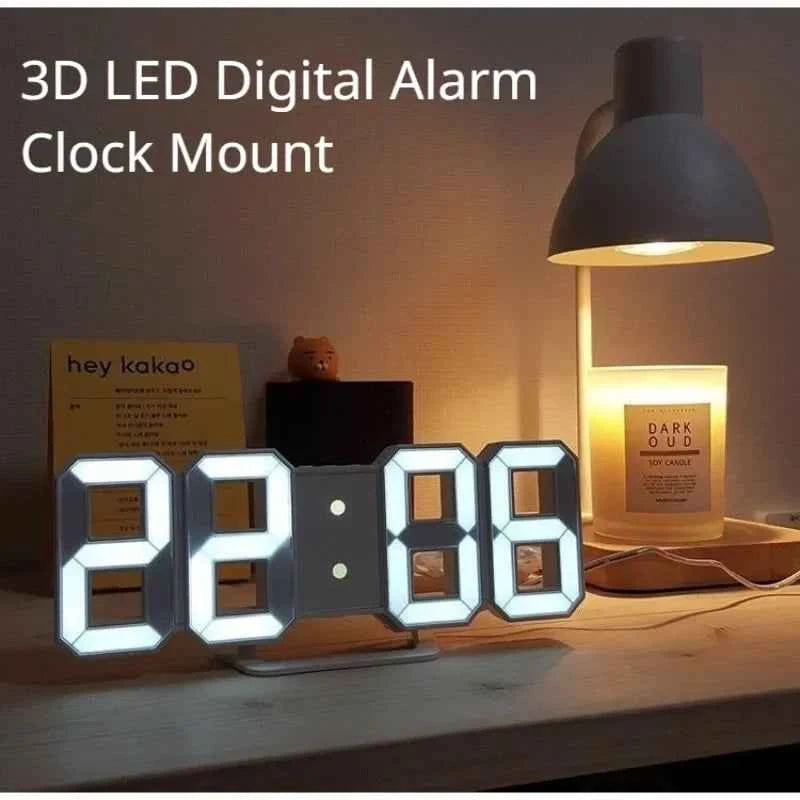 Modern LED Digital Clock - Sleek 3D Table & Wall Design