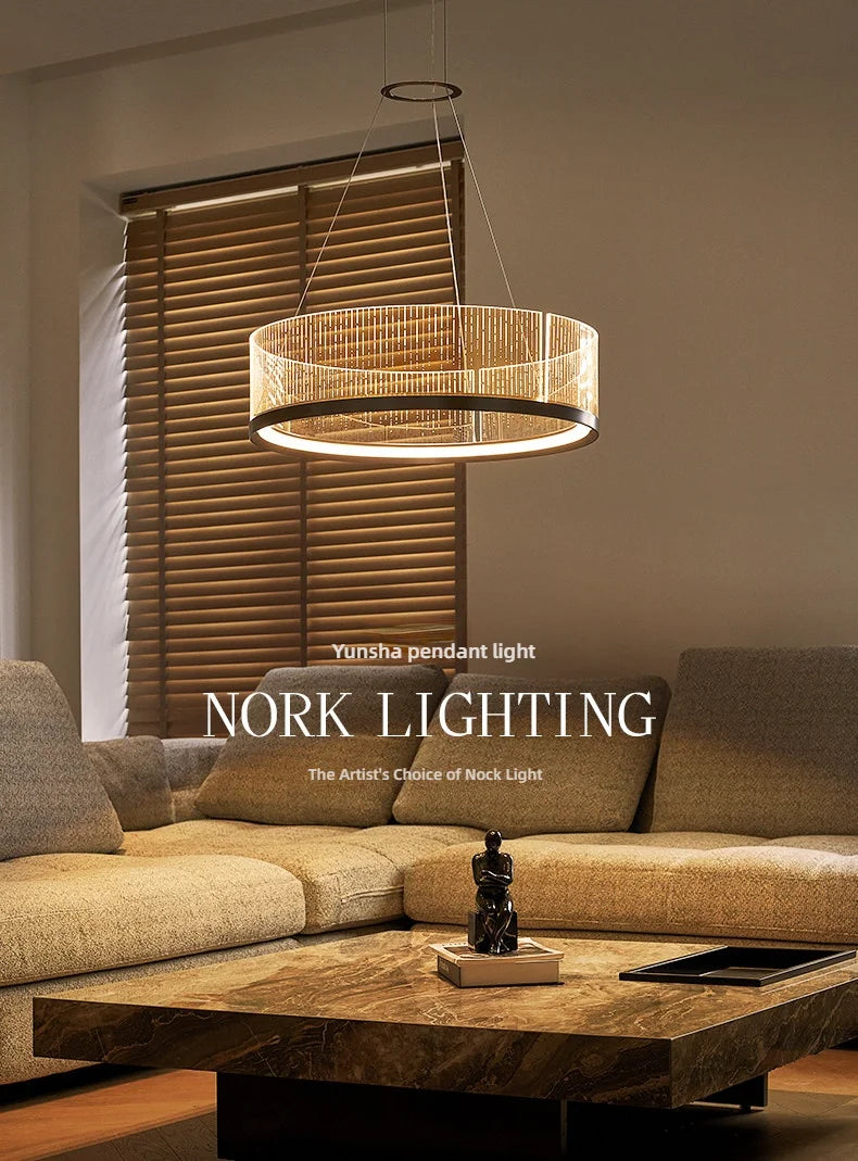 Elegant Modern LED Ring Chandelier - Dimmable Luxury Lighting
