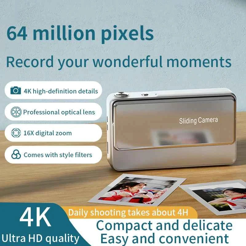 Compact 4K Digital Camera - 64MP HD Vlogging & Photography