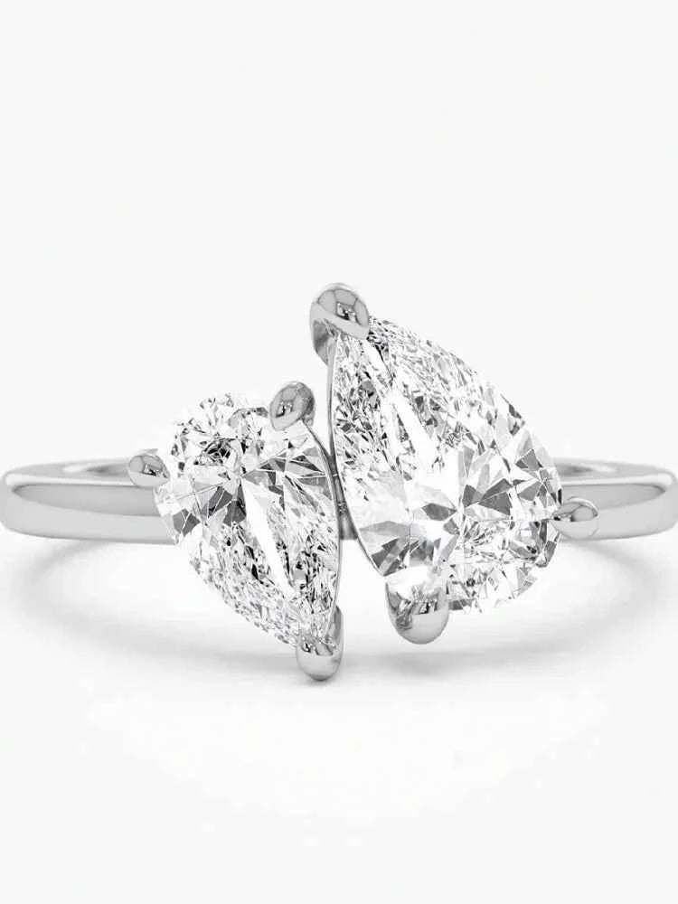 Classic Zircon Water Drop Ring in 925 Sterling Silver