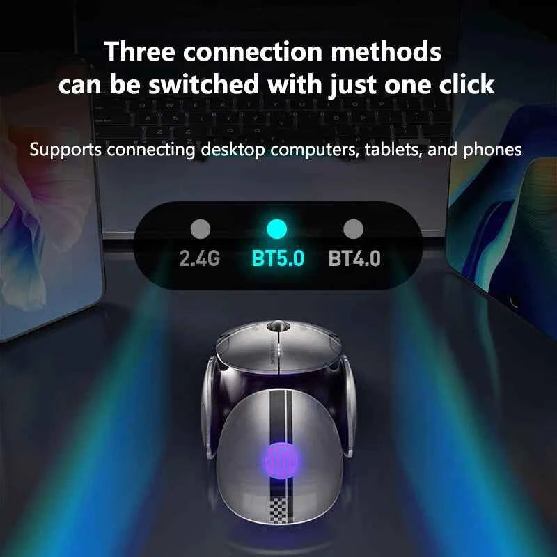 Inphic X2 V2 Wireless Gaming Mouse Metal Base Rechargeable Silent Office Bluetooth Mouse For Computer Laptop Office Game