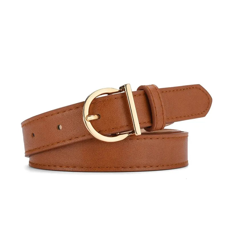 Luxury Soft PU Leather Belt - Elegant Pin Buckle Waistband