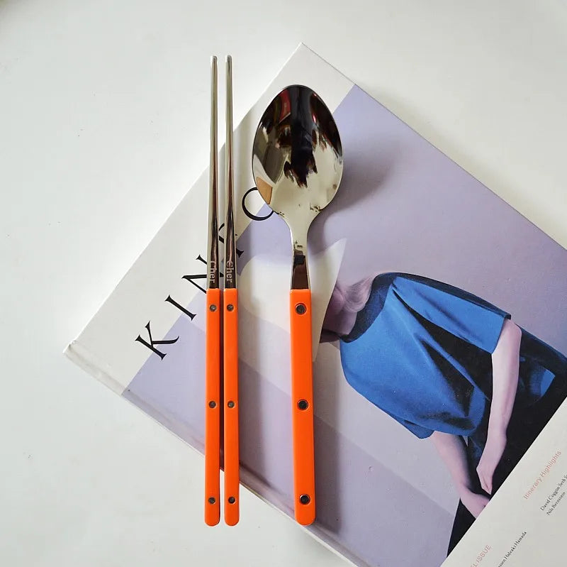 Elegant Korean Style Utensil Set - Premium 304 Stainless Steel