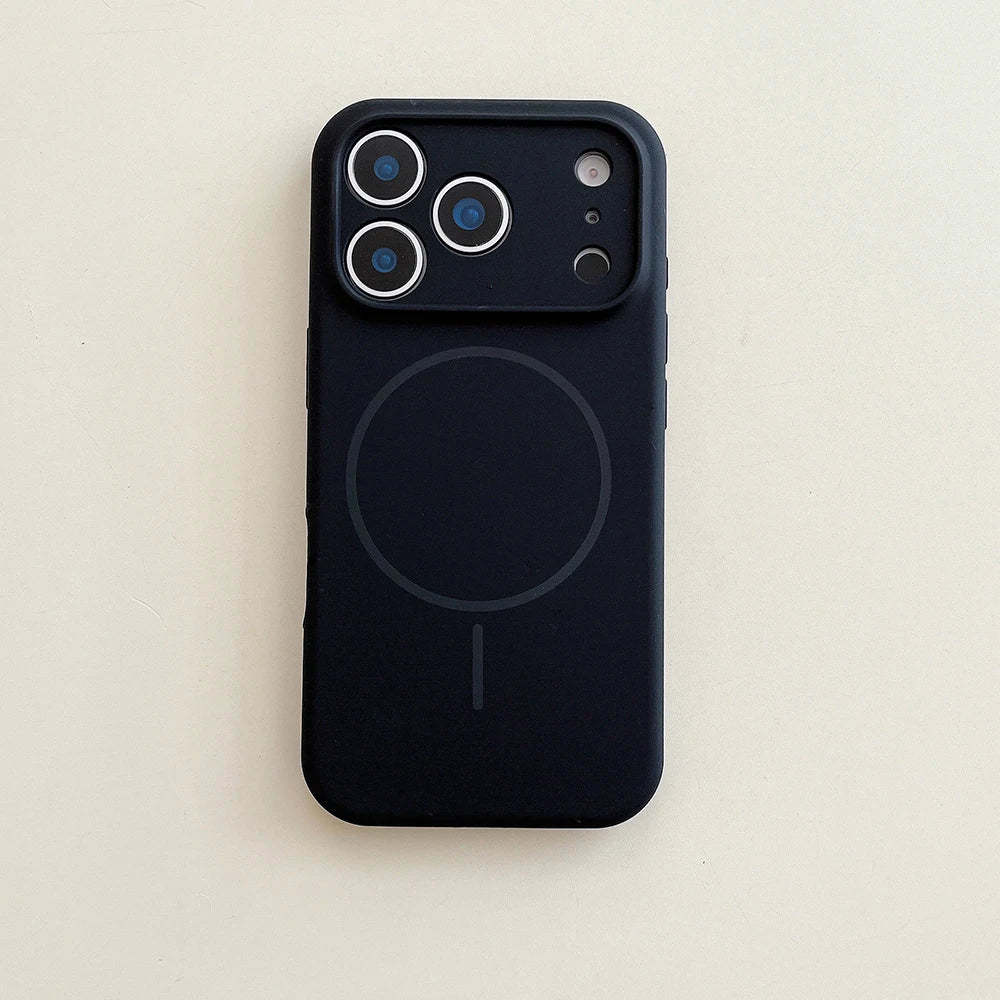Luxury Magnetic Silicone Phone Case with Lens Protection