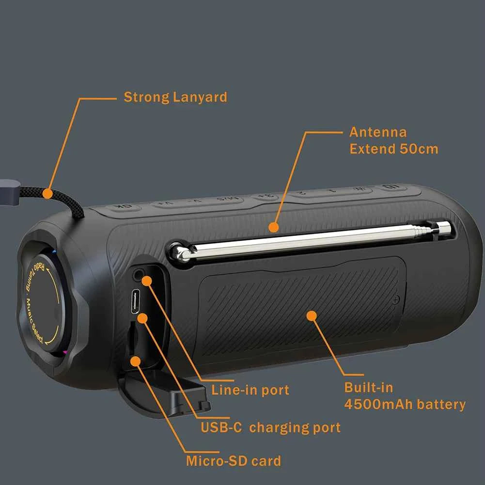 Wireless BT Speaker & Portable AM FM Radio - Rechargeable