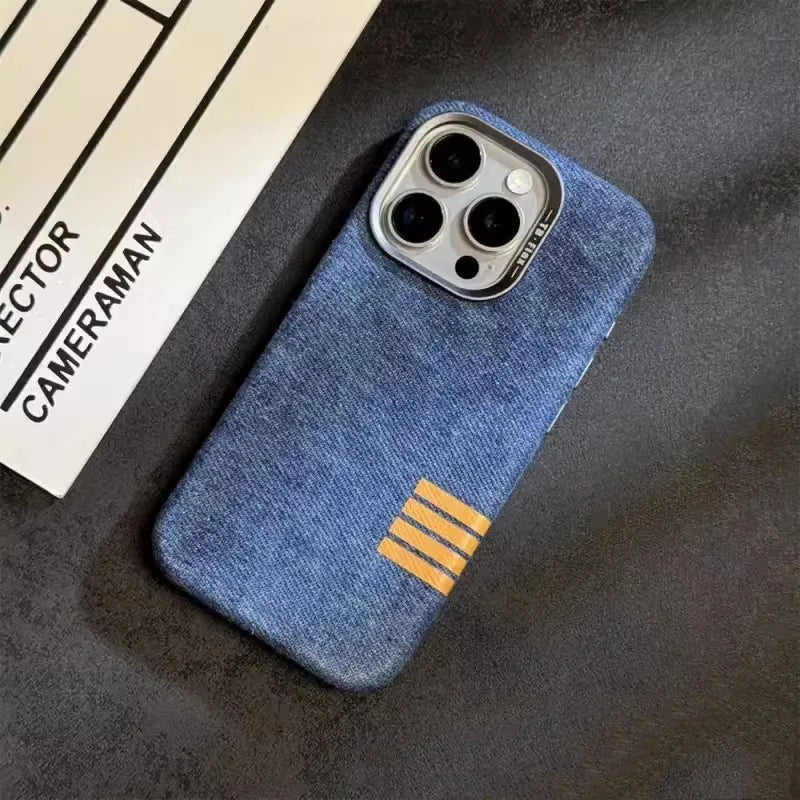 Premium Linen Magnetic Phone Case for iPhone - Retro Style Protection
