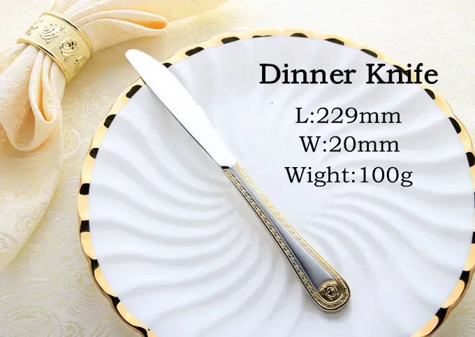Elegant Gold Plated Cutlery Set - Vintage Western Design