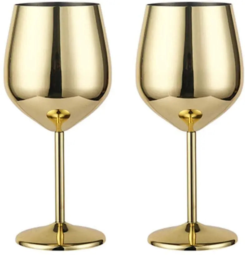 Premium Unbreakable Wine Glasses - Stainless Steel Stemware