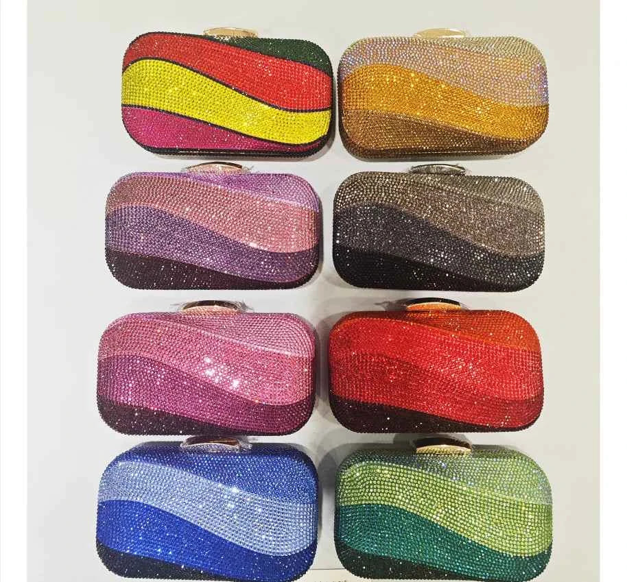 Elegant Crystal Clutch Evening Bag - Luxury Minaudiere Handbag