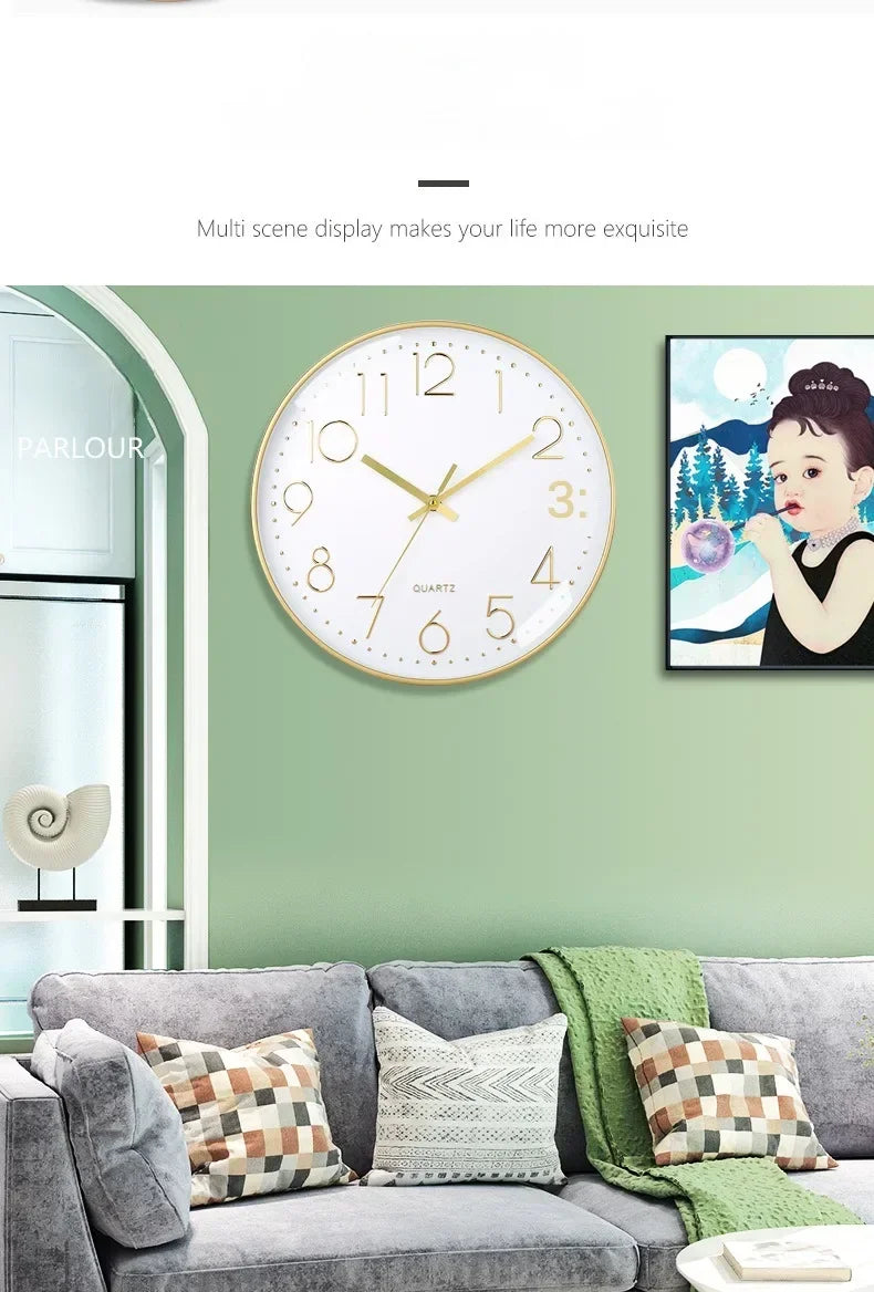 Elegant 8 Inch Silent Wall Clock - Modern Quartz Design