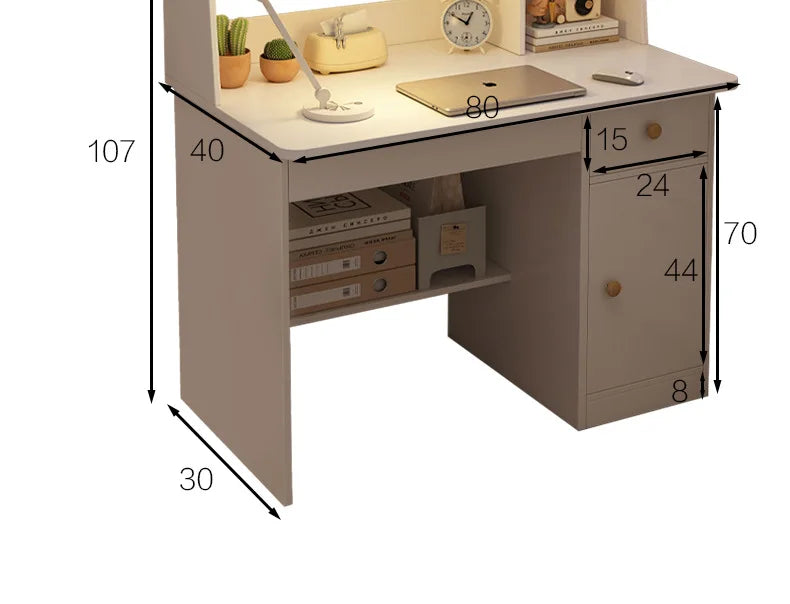 Premium Integrated Computer Desk - Space-Saving Bookshelf Design