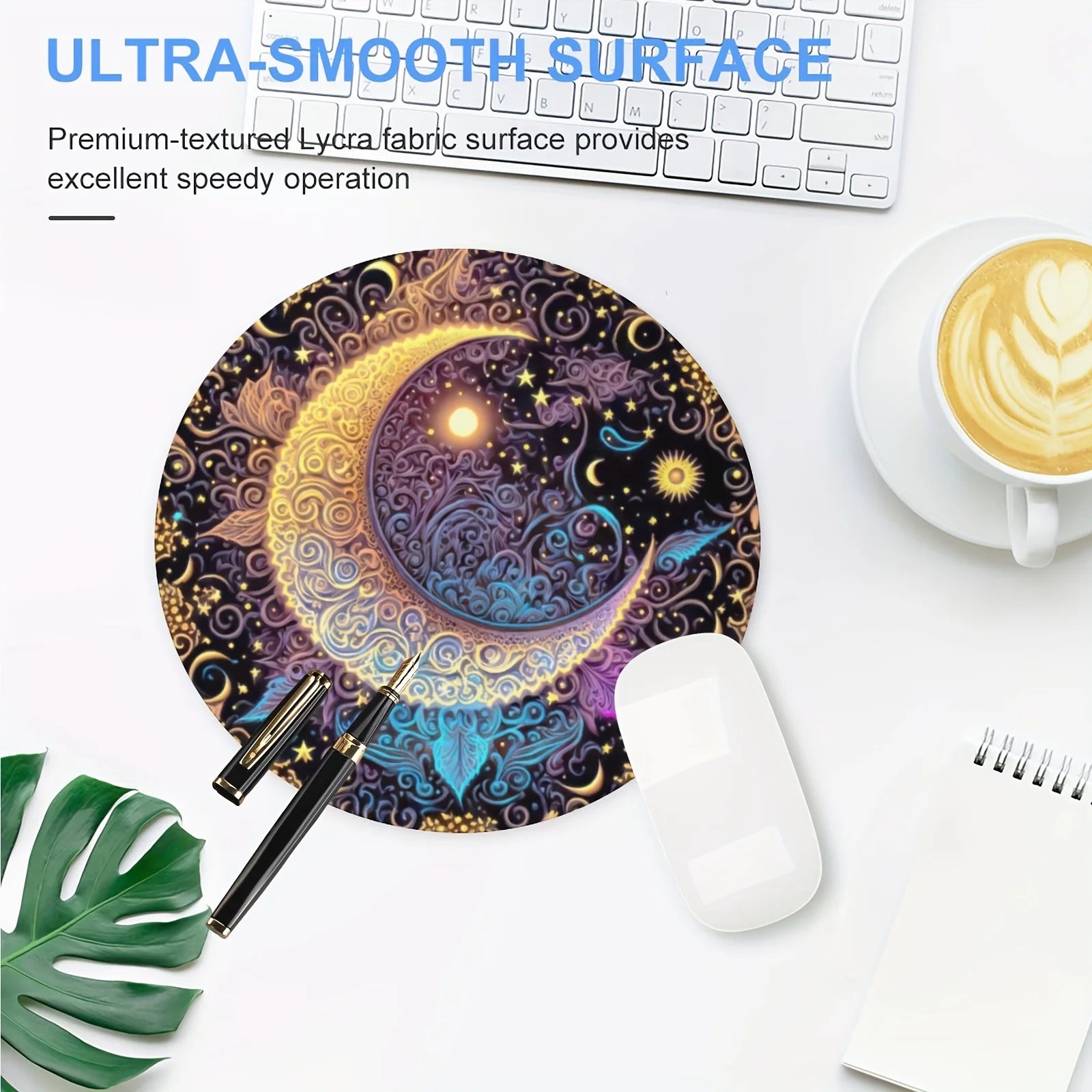 Premium Round Gaming Mouse Pad - Non-slip Rubber Desk Mat