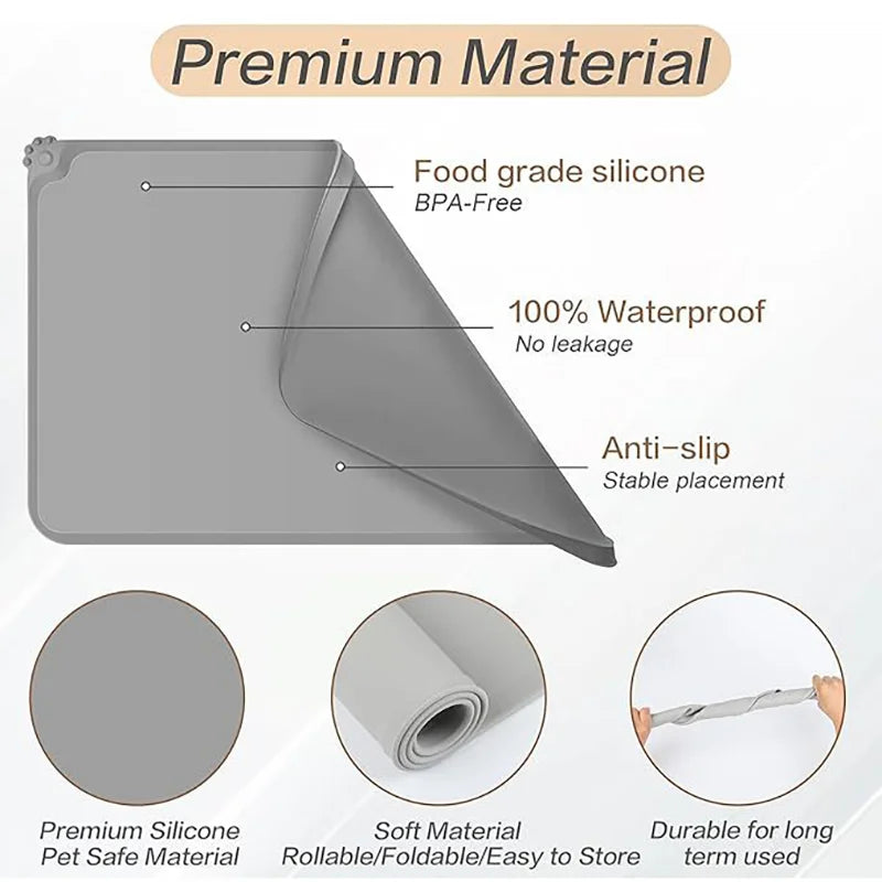 Premium Silicone Pet Feeding Mat - Waterproof & Non-Slip
