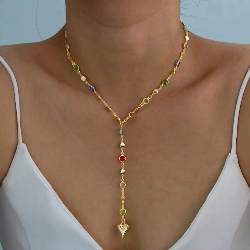 Exquisite Crystal Tassel Necklace - Shiny Rhinestone Choker