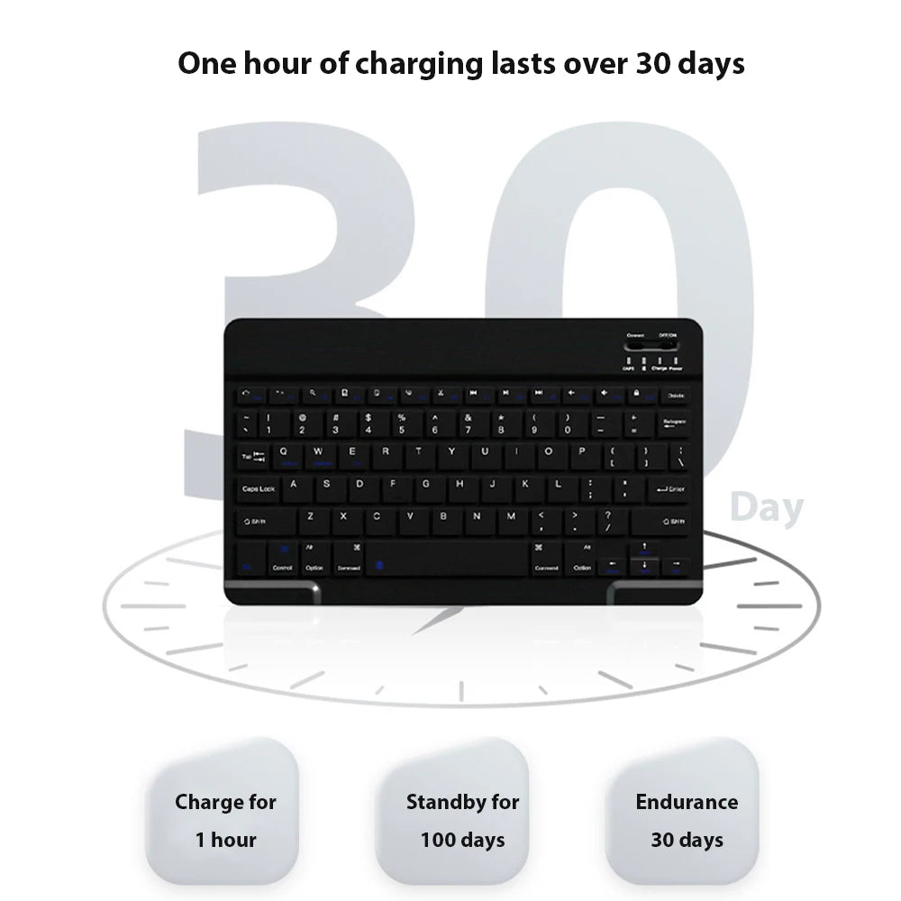 Premium Bluetooth Keyboard Mouse Set - Slim, Rechargeable & Universal