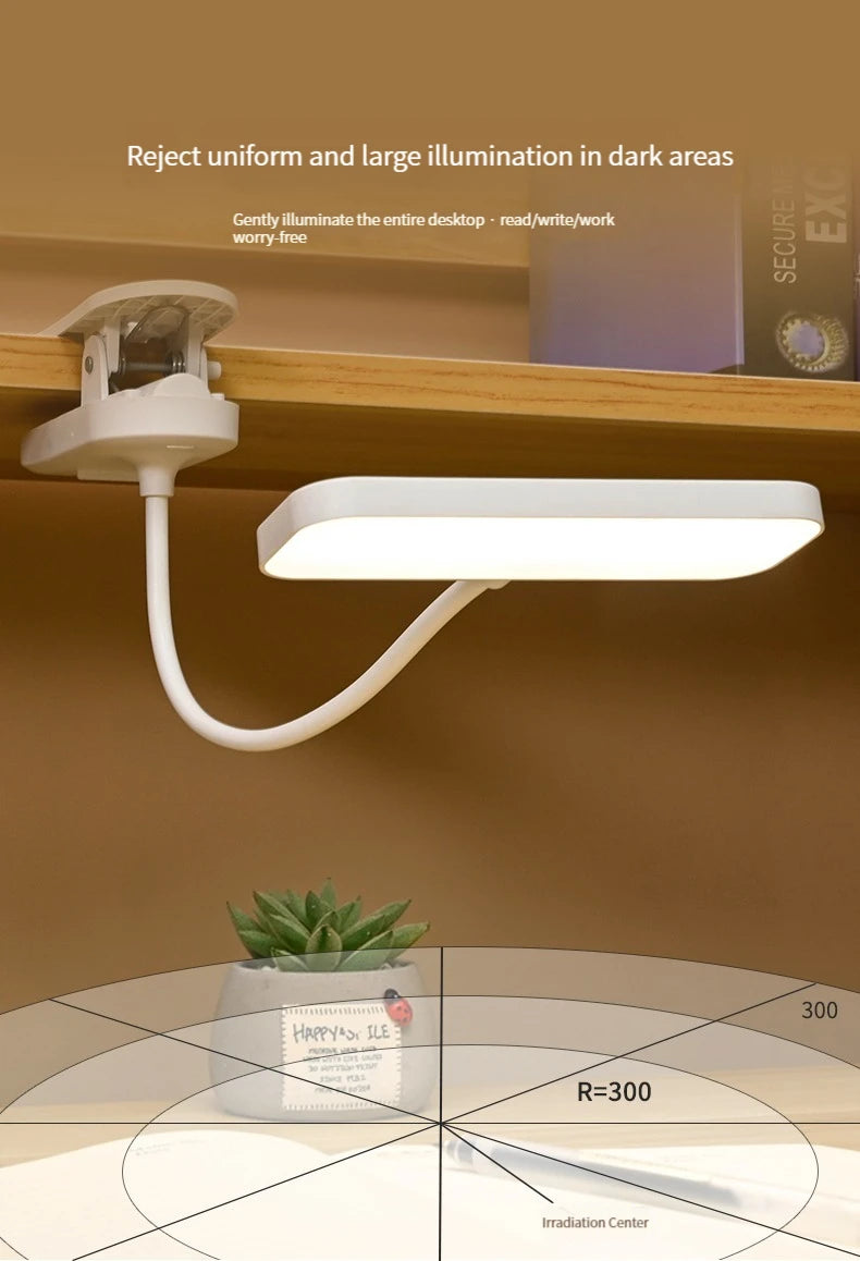 Premium LED Clip-On Desk Lamp - Eye-Care & Flexible