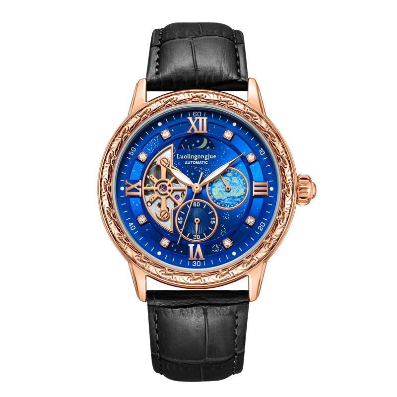 Premium Men's Skeleton Automatic Watch - Stylish & Versatile