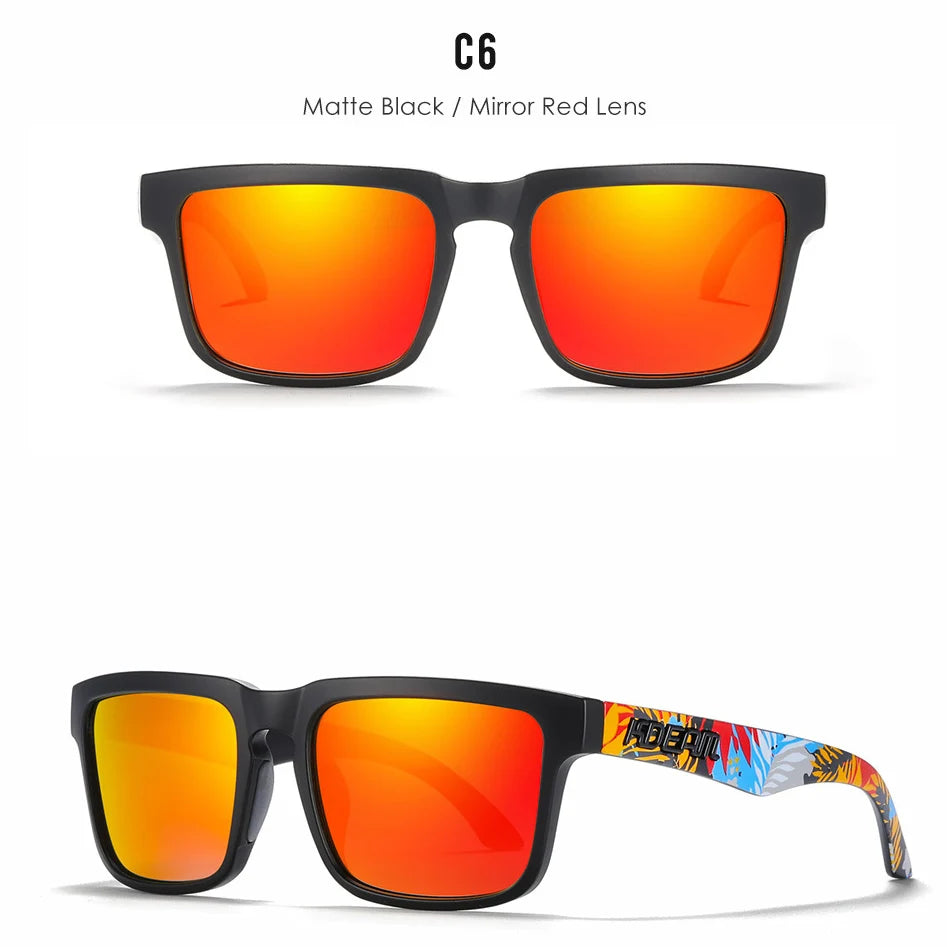 Premium Men Square Sunglasses - Polarized UV Protection & Mirrored Lens